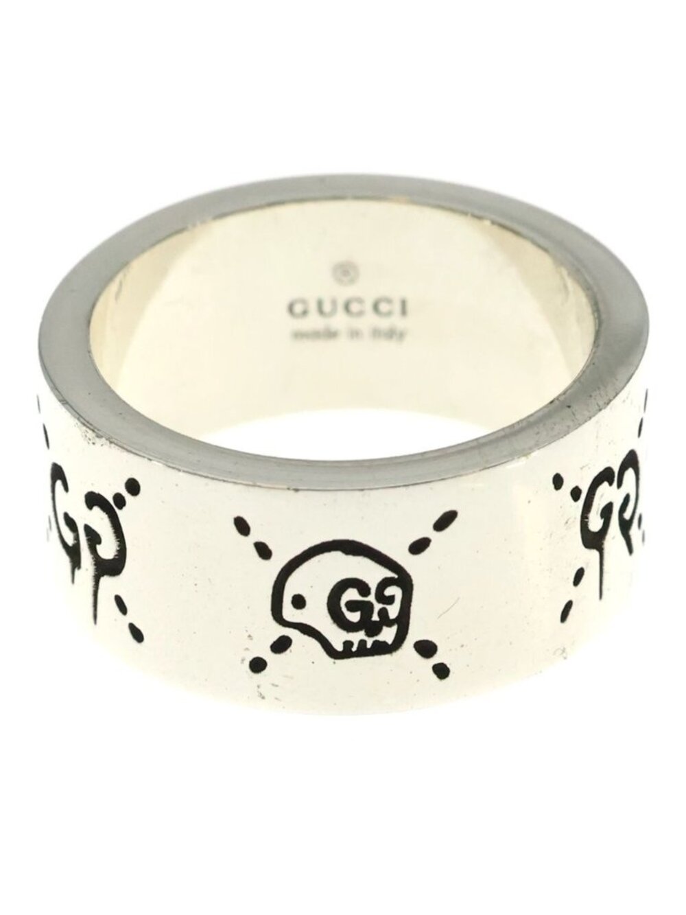 Gucci Ghost GG Ring Skull Silver